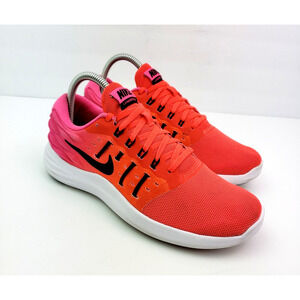 Nike LunarStelos Womens Size 7.5 Orange Pink Running Sneaker Shoes 844736-600